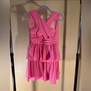 Pink Halter Ruffled Dress - The Pants Store
